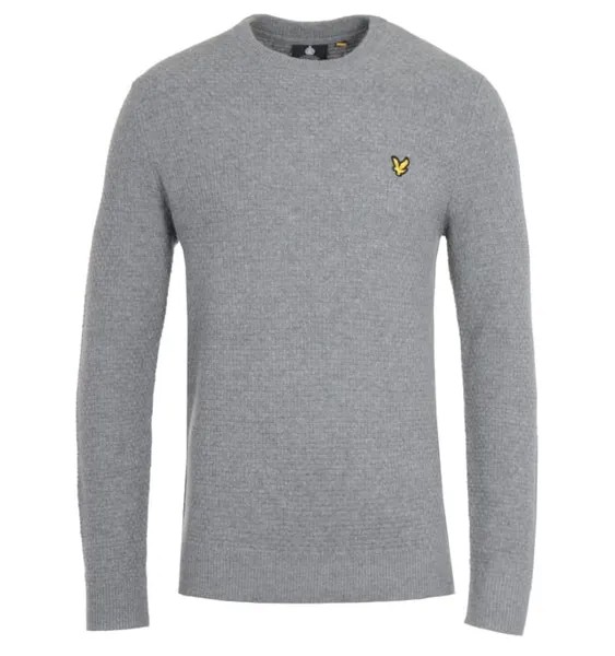 Свитер корзинчатого плетения из серого мергеля Lyle & Scott, серый