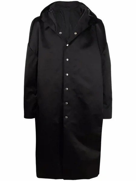 Rick Owens пальто оверсайз с капюшоном