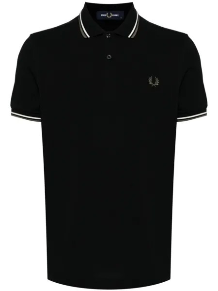 Fred Perry рубашка поло с контрастной окантовкой, черный