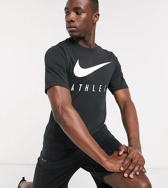 Черная футболка с принтом Nike Training Tall Dri-Fit-Черный