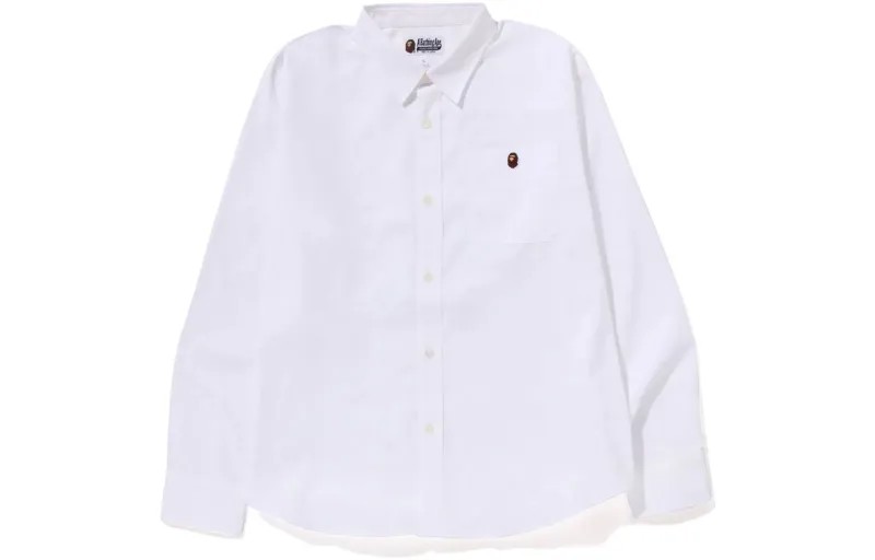 Рубашка свободного кроя BAPE Oxford, весна-лето 23 A Bathing Ape, голубой