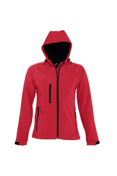 Куртка Soft Shell с капюшоном Replay (дышащая, ветрозащитная и водостойкая) SOL'S, красный