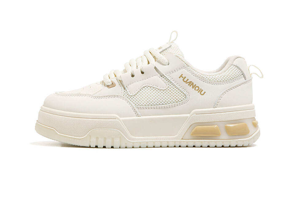 Кроссовки HUANQIU Skateboarding Shoes Women's Low-top, белый/черный