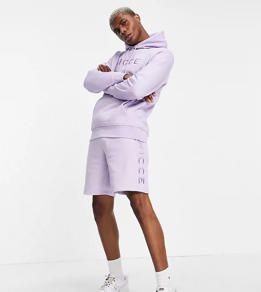 Сиреневые шорты с вышивкой Nicce Mercury – эксклюзивно для ASOS-Фиолетовый цвет