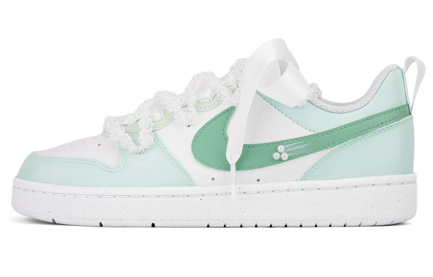 Кроссовки Nike Court Borough Skateboarding Shoes Women's Low-top Green, зеленый