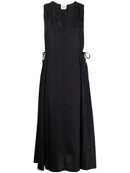 Alysi V-neck drawstring-waist silk dress