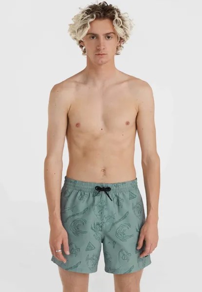 Шорты для плавания CALI O'Neill, цвет green vintage surfer