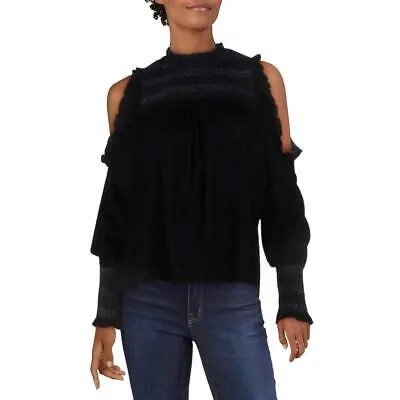 Женская темно-синяя бархатная рубашка с открытыми плечами Joie L BHFO 0692