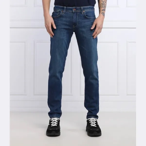 Джинсы узкого кроя с лючками низкая талия Pepe Jeans London, синий