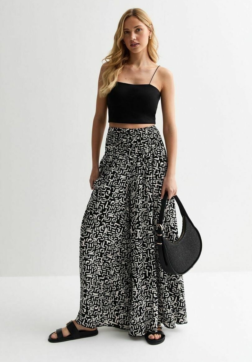 Брюки Abstract Print Wide Leg New Look, мультиколор