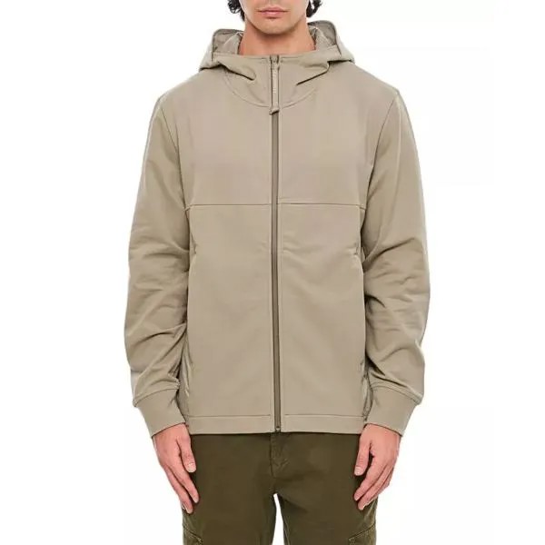 Пальто hoodie cotton sweatshirt Cp Company, зеленый