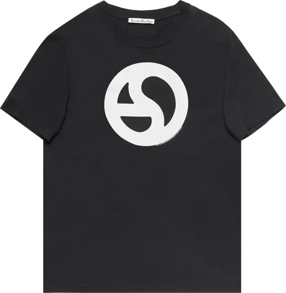 Футболка Acne Studios Printed  'Black/Ecru', черный