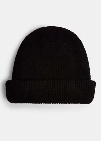 Черная шапка-бини с вафельной фактурой Topman-Черный цвет