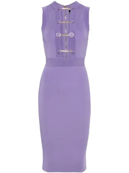Elisabetta Franchi платье миди с цепочкой, фиолетовый