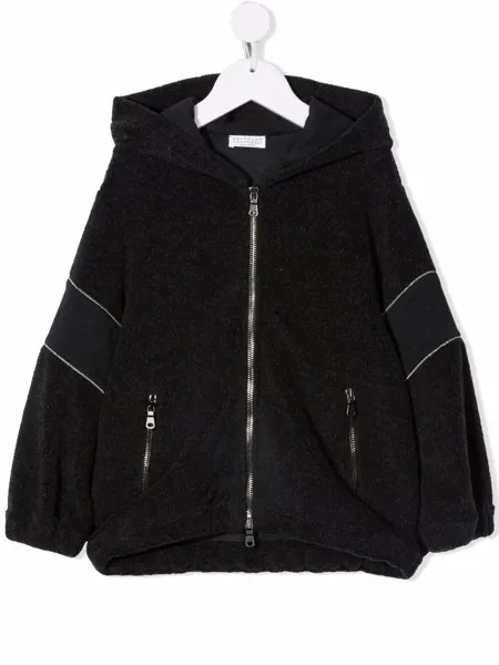 Brunello Cucinelli Kids флисовое худи на молнии