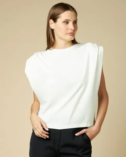 Женская футболка с мягкими плечами NICE&CHIC, белый