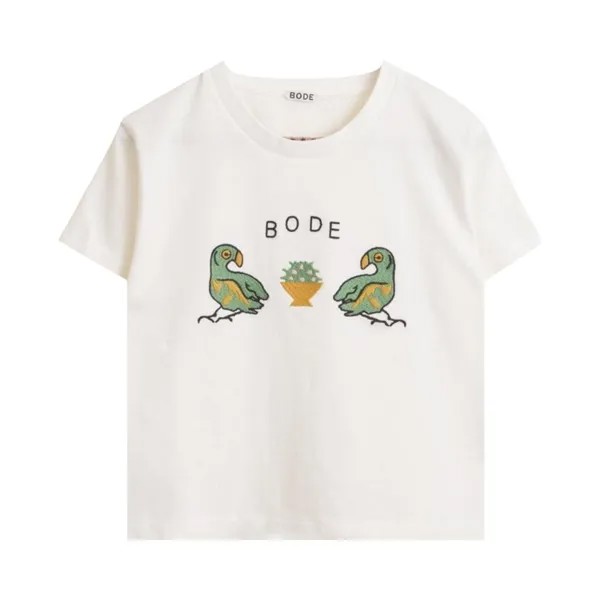 Футболка Bode Twin Parakeet Tee, белый