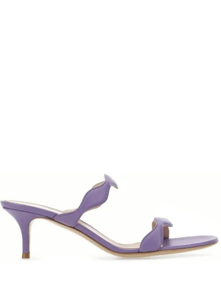 Gianvito Rossi 50мм волнистые мюли, фиолетовый