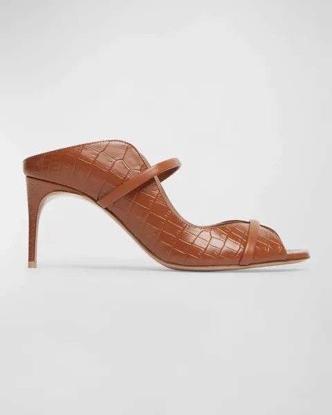 Сандалии-мюли Noah Croco с двумя ремешками Malone Souliers, цвет Tan