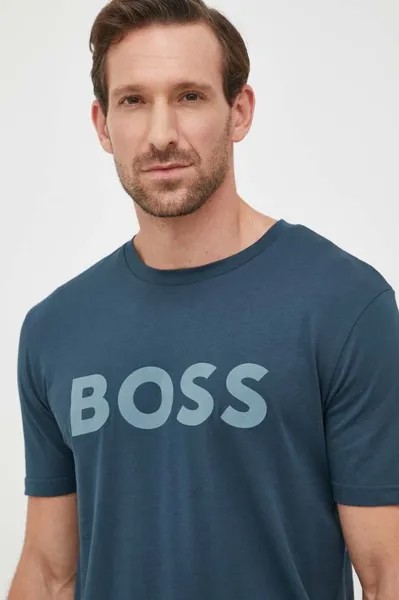 BOSS BOSS CASUAL хлопковая футболка Boss Orange, зеленый
