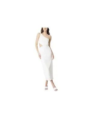 Женское вечернее платье-футляр миди без рукавов цвета слоновой кости с разрезом на спине BARDOT 8