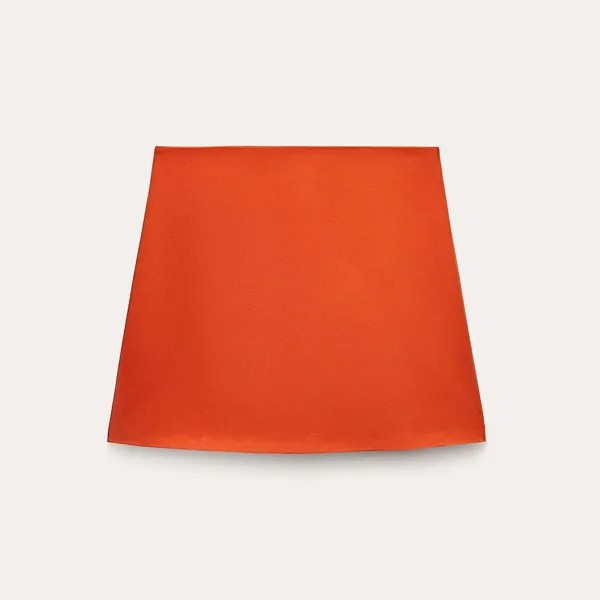 Юбка-мини Zara ZW Collection High-Waist, оранжевый