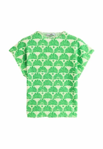 Блузка Short Sleeve Textured Regular Fit Next, зеленый