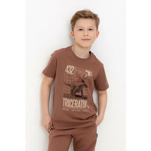 Футболка crockid, размер 72/140, коричневый