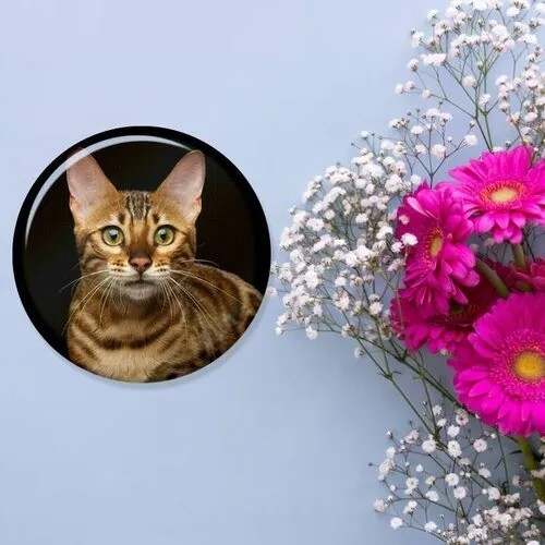 Брошь, коричневый, горчичный