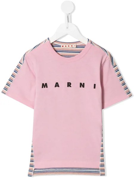 Marni Kids футболка с контрастной вставкой