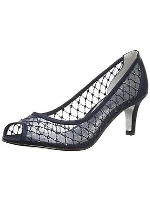 ADRIANNA PAPELL Женские темно-синие туфли-лодочки Jamie Kitten Heel со стразами без шнуровки 8,5 м