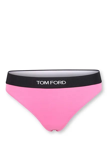Женские трусики фуксии с логотипом и полосками Tom Ford
