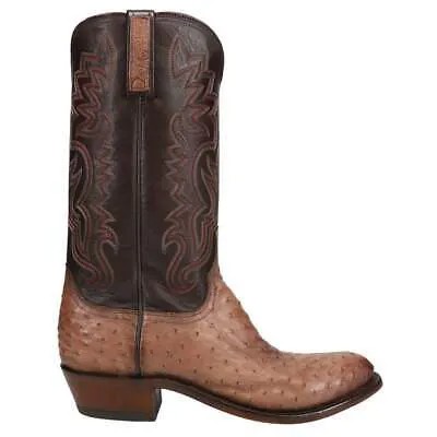 Мужские классические ботинки Lucchese Dante Ostrich с круглым носком, размер 8,5 D, N1203-R3