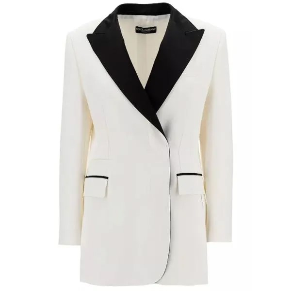 Куртка double-breasted jacket with peak revers in v Dolce&Gabbana, белый