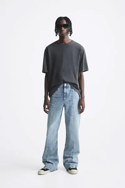 Джинсы расклешенного кроя Zara, голубой