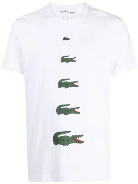 Comme Des Garçons Shirt футболка с логотипом из коллаборации с Lacoste, белый