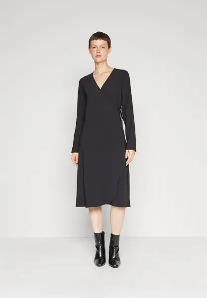 Летнее платье Vilovie New Wrap Midi Dress VILA, черный