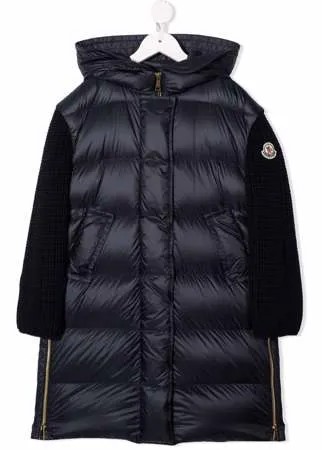 Moncler Enfant пуховик со вставками