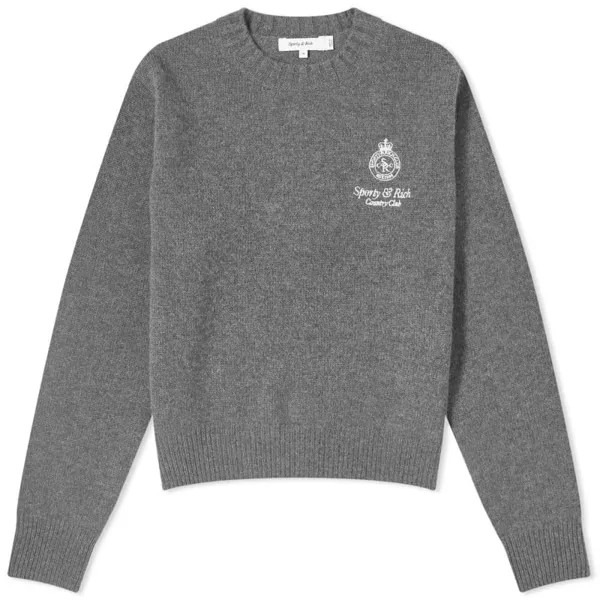 Джемпер Sporty & Rich Crown Cashmere, темно-серый