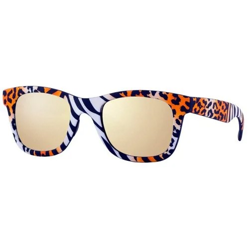 Солнцезащитные очки Italia Independent, вайфареры, оправа: пластик, с защитой от УФ, зеркальные, для женщин, оранжевый