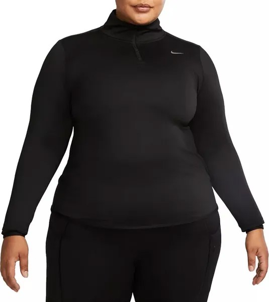 Женская беговая футболка Nike Dri-FIT Swift Element UV с молнией 1/4 (большие размеры), черный