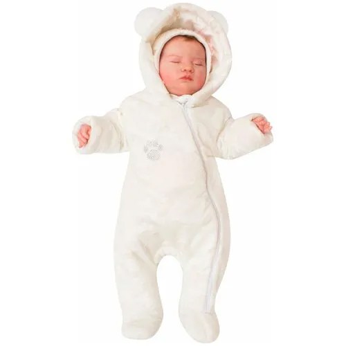 Комбинезон утеплённый Luxury Baby Лапка молочный, айвори 80