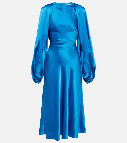 Шелковое платье миди koda Roksanda, синий