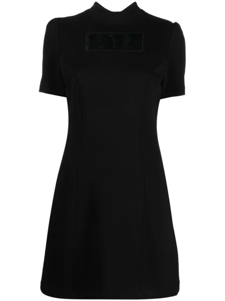 Love Moschino платье с короткими рукавами и надписью, черный