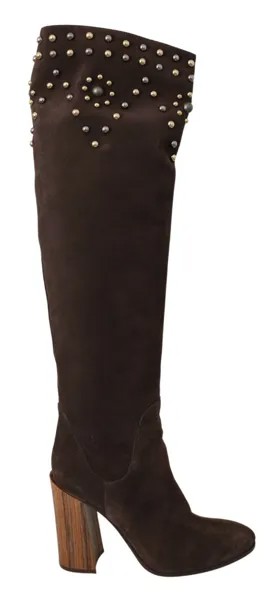DOLCE - GABBANA Обувь Сапоги Коричневые замшевые сапоги до колена с шипами EU39 / US8,5 Рекомендуемая розничная цена 2200 долларов США