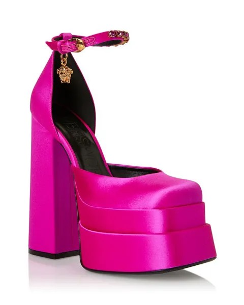 Женские туфли-лодочки на платформе с ремешком на щиколотке Medusa Aevitas Versace
