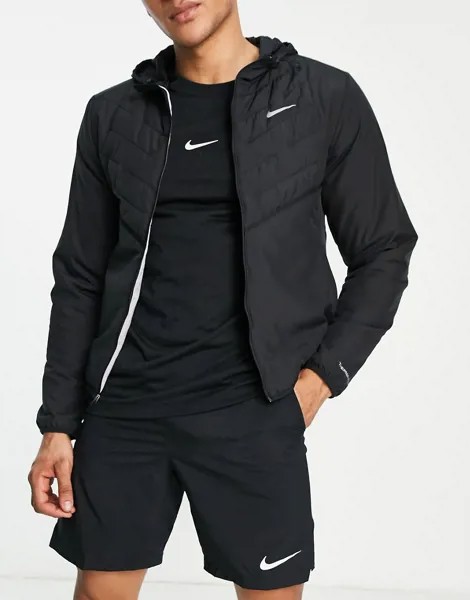 Черная куртка из водонепроницаемого материала Nike Running Therma-FIT-Черный