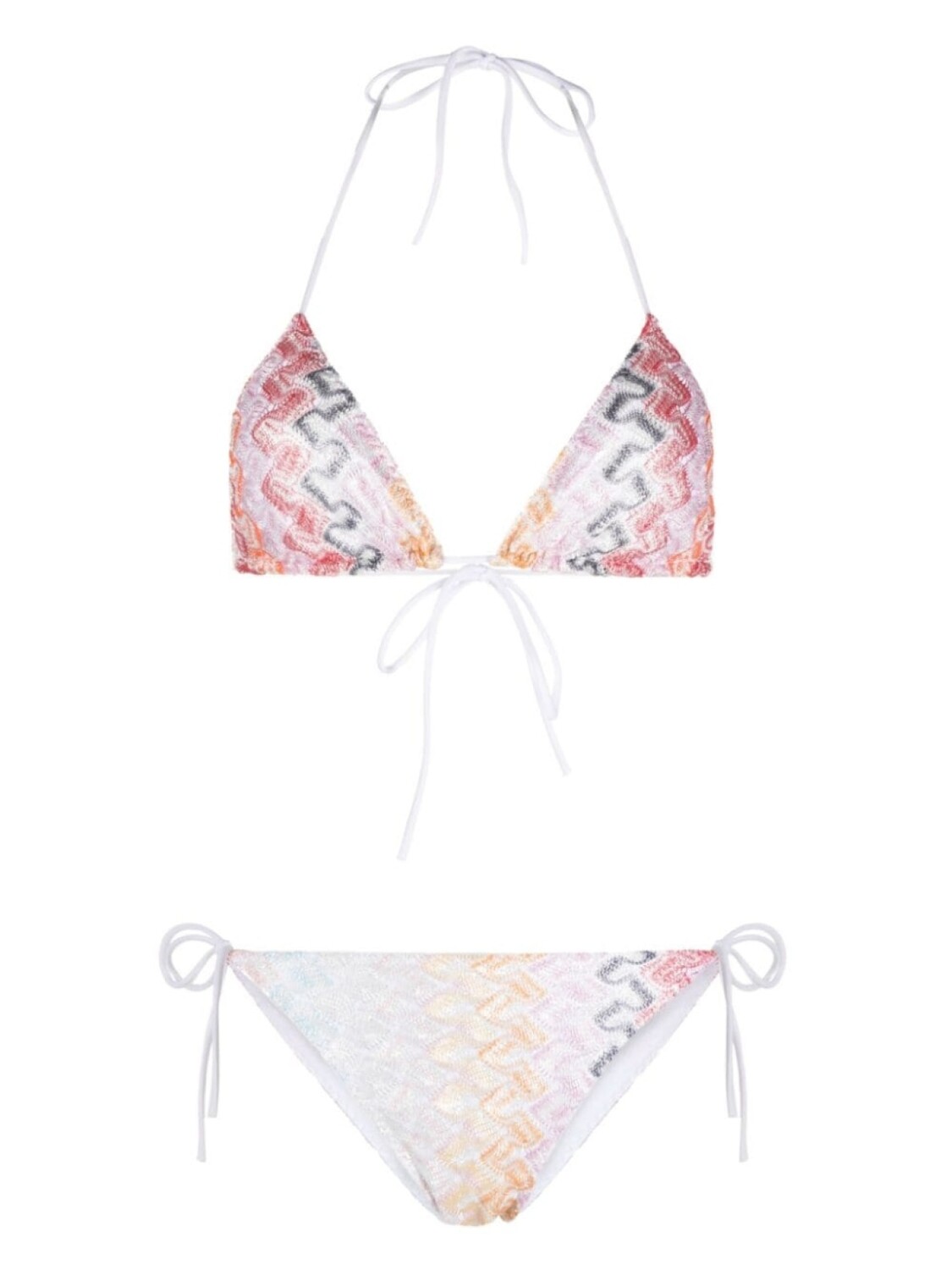 Missoni бикини с вырезом халтер и узором зигзаг, белый