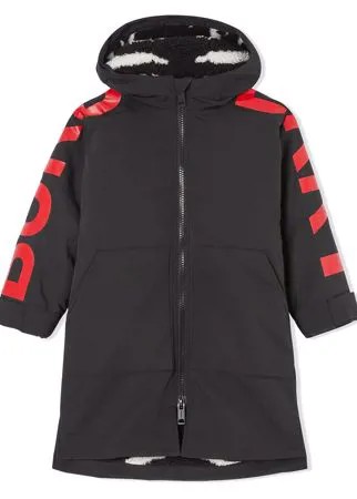 Burberry Kids пальто с капюшоном и логотипом