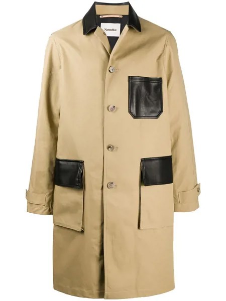 Nanushka пальто с контрастными вставками